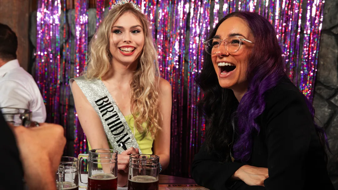 Guests celebrating at a Indianapolis murder mystery party